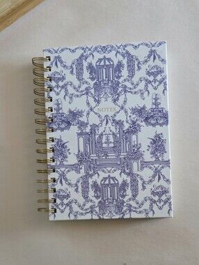 Punch Studio Purple Bird Floral Medium Spiral Hardcover Ruled Notebook
